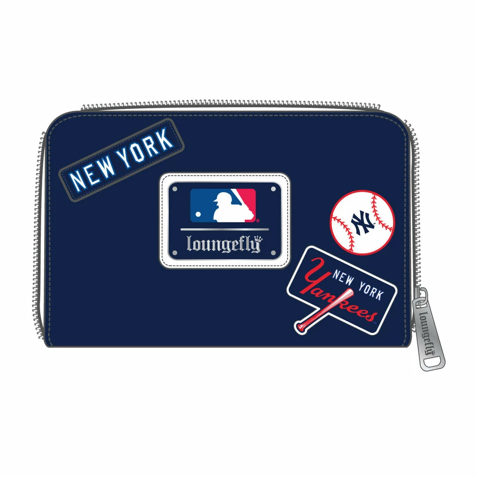 Loungefly MLB NY Yankees Patches Zip Around Wallet 2 Loungefly MLB NY Yankees Patches Zip Around Wallet