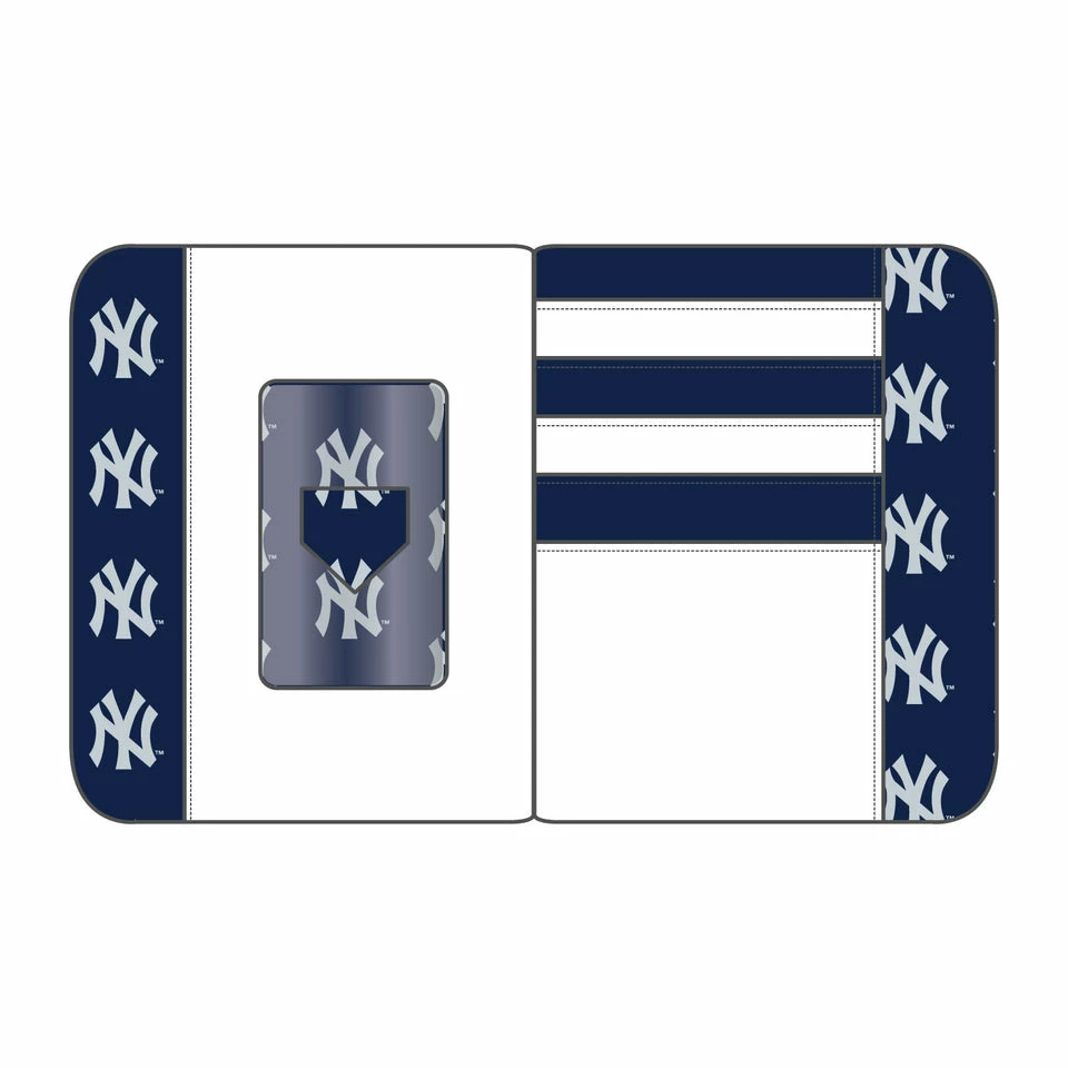 Loungefly MLB NY Yankees Patches Zip Around Wallet 3 Loungefly MLB NY Yankees Patches Zip Around Wallet