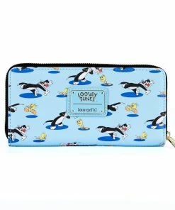 Loungefly Looney Tunes Tweety & Sylvester AOP Zip Around Wallet