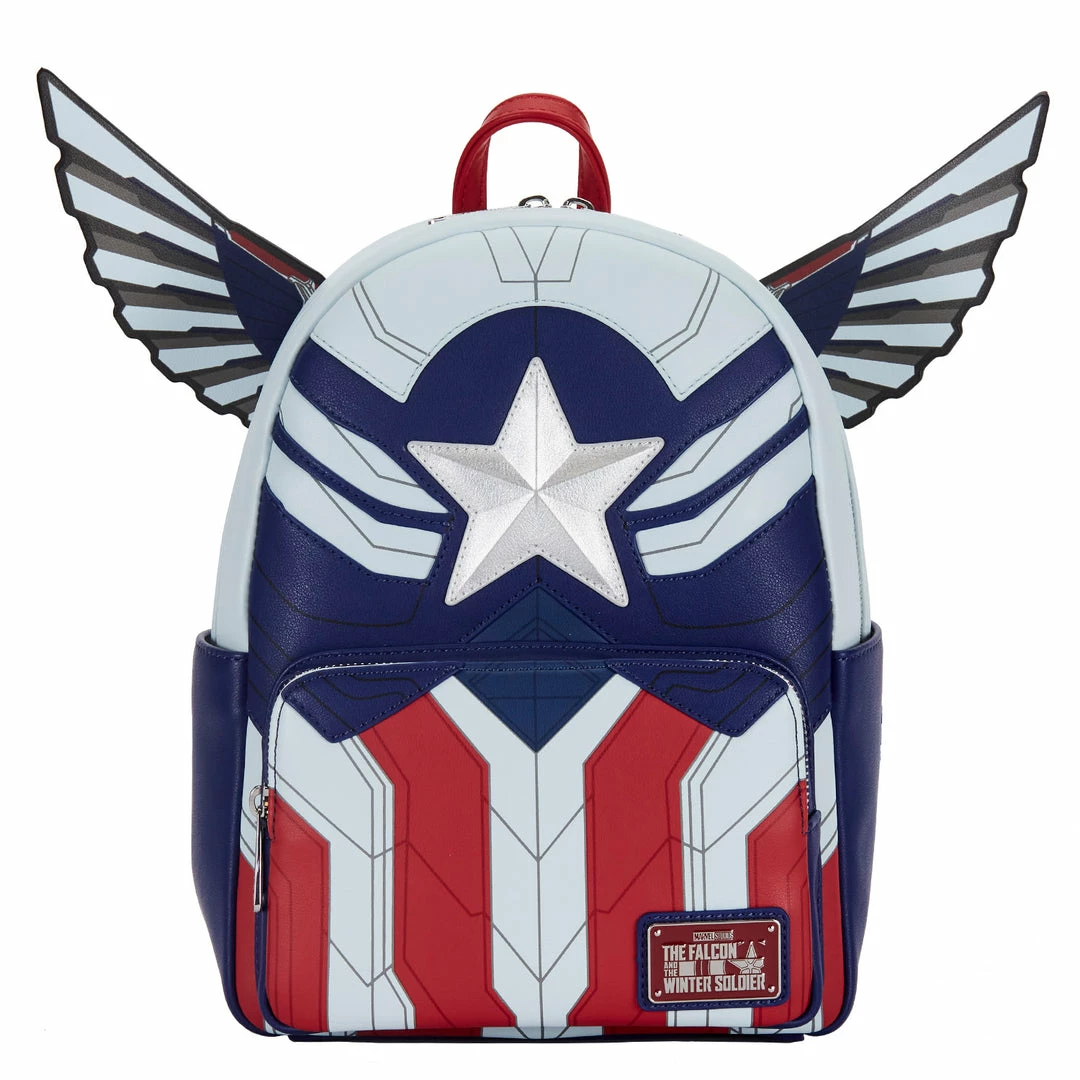 Loungefly Marvel Falcon Captain America Cosplay Mini Backpack 1 Loungefly Marvel Falcon Captain America Cosplay Mini Backpack