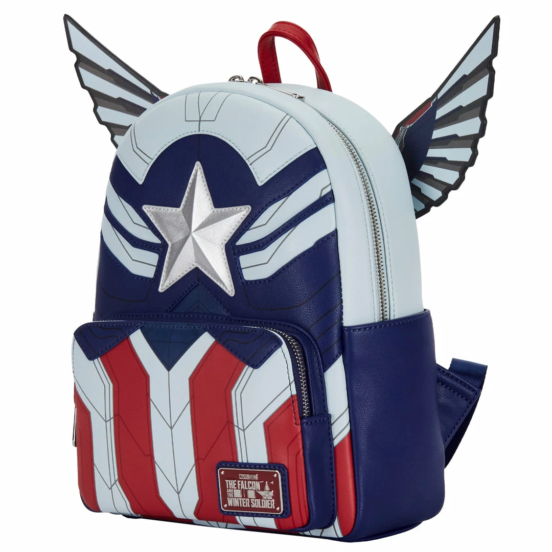 Loungefly Marvel Falcon Captain America Cosplay Mini Backpack 3 Loungefly Marvel Falcon Captain America Cosplay Mini Backpack
