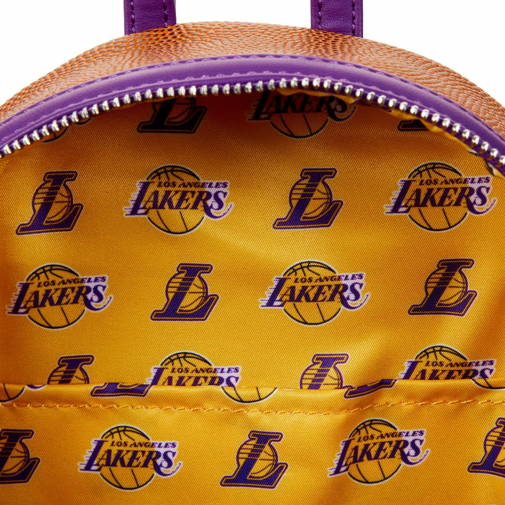 Loungefly NBA Los Angeles Lakers Basketball Logo Mini Backpack 3 Loungefly NBA Los Angeles Lakers Basketball Logo Mini Backpack