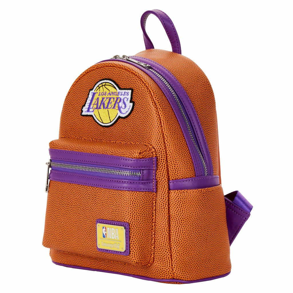 Loungefly NBA Los Angeles Lakers Basketball Logo Mini Backpack 2 Loungefly NBA Los Angeles Lakers Basketball Logo Mini Backpack