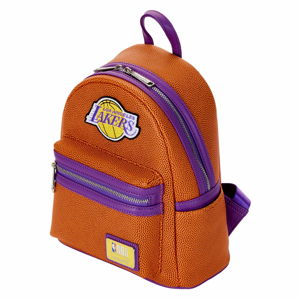 Loungefly NBA Los Angeles Lakers Basketball Logo Mini Backpack 4 Loungefly NBA Los Angeles Lakers Basketball Logo Mini Backpack