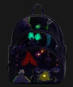 Loungefly Disney Villains Triple Pocket Glow In The Dark Mini Backpack