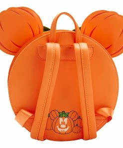 Loungefly Disney Glow Face Minnie Pumpkin Mini Backpack 10 Loungefly Disney Glow Face Minnie Pumpkin Mini Backpack