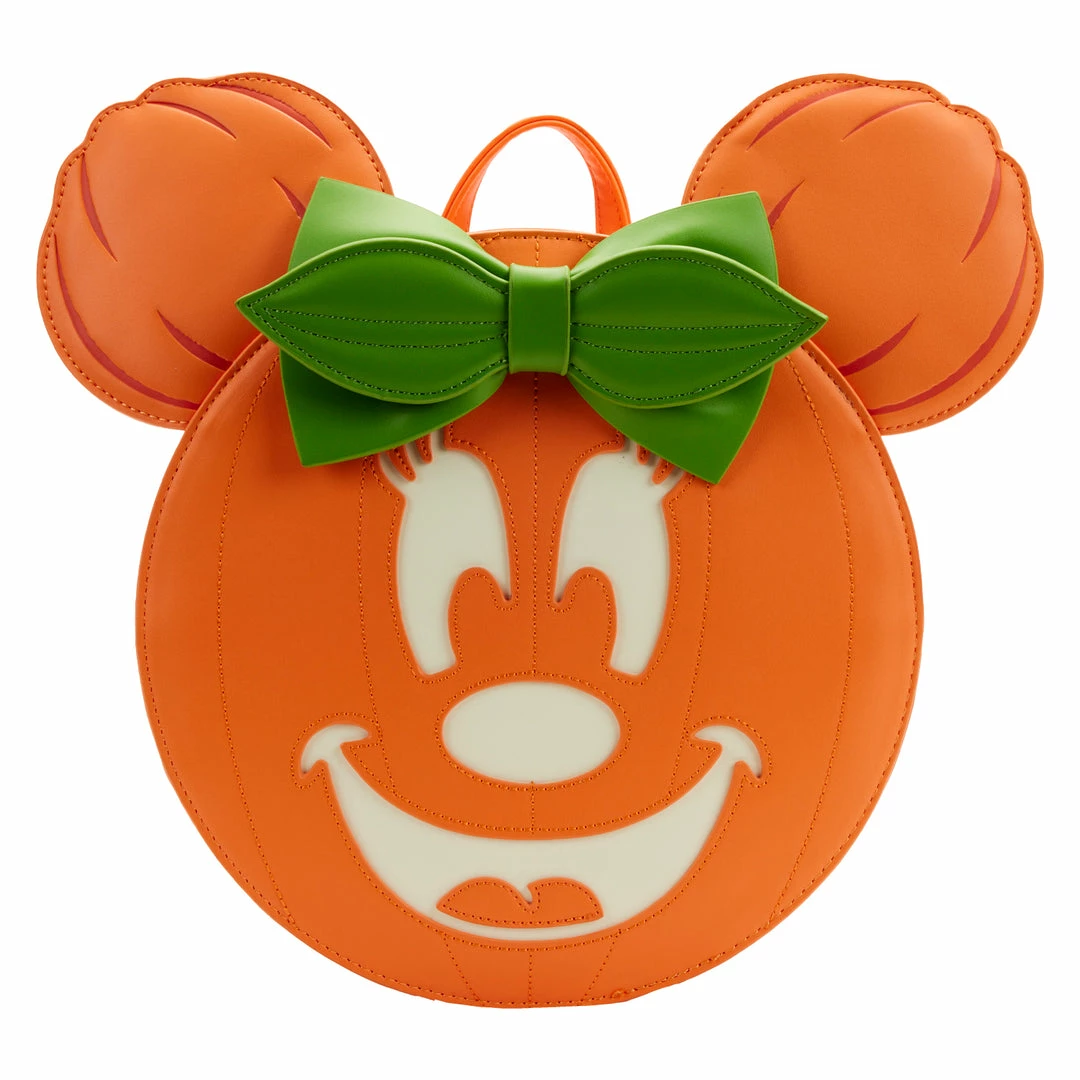 Loungefly Disney Glow Face Minnie Pumpkin Mini Backpack 1 Loungefly Disney Glow Face Minnie Pumpkin Mini Backpack