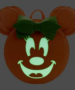 Loungefly Disney Glow Face Minnie Pumpkin Mini Backpack