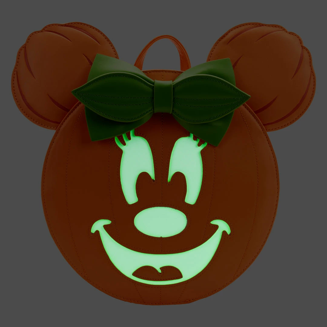 Loungefly Disney Glow Face Minnie Pumpkin Mini Backpack 2 Loungefly Disney Glow Face Minnie Pumpkin Mini Backpack