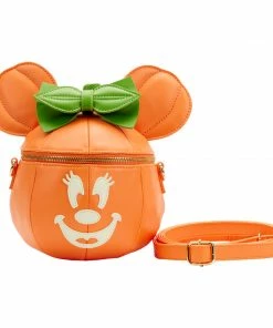 Loungefly Disney Glow Face Pumpkin Minnie Figural Crossbody
