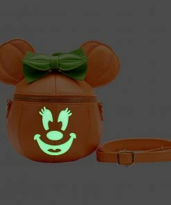 Loungefly Disney Glow Face Pumpkin Minnie Figural Crossbody