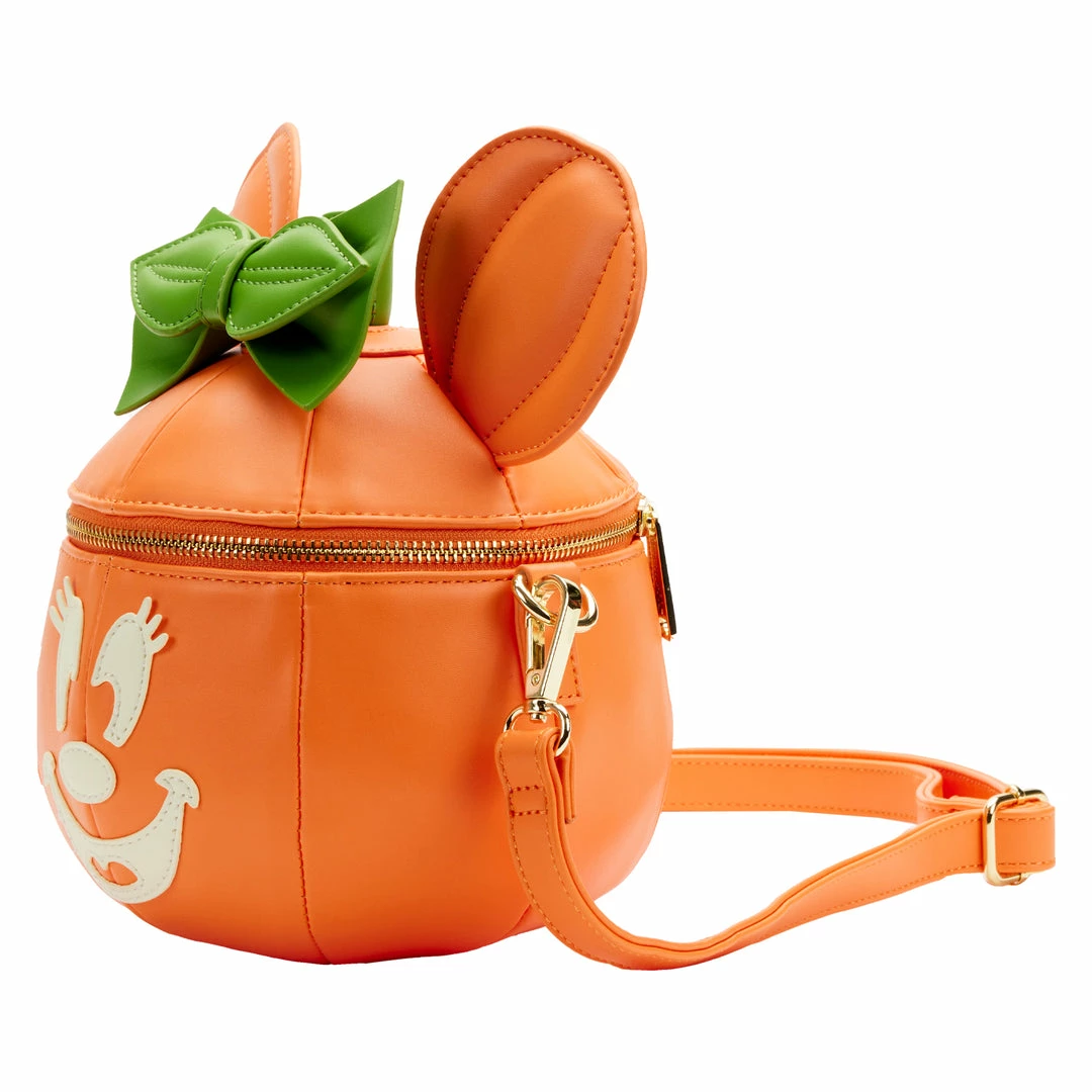Loungefly Disney Glow Face Pumpkin Minnie Figural Crossbody 3 Loungefly Disney Glow Face Pumpkin Minnie Figural Crossbody