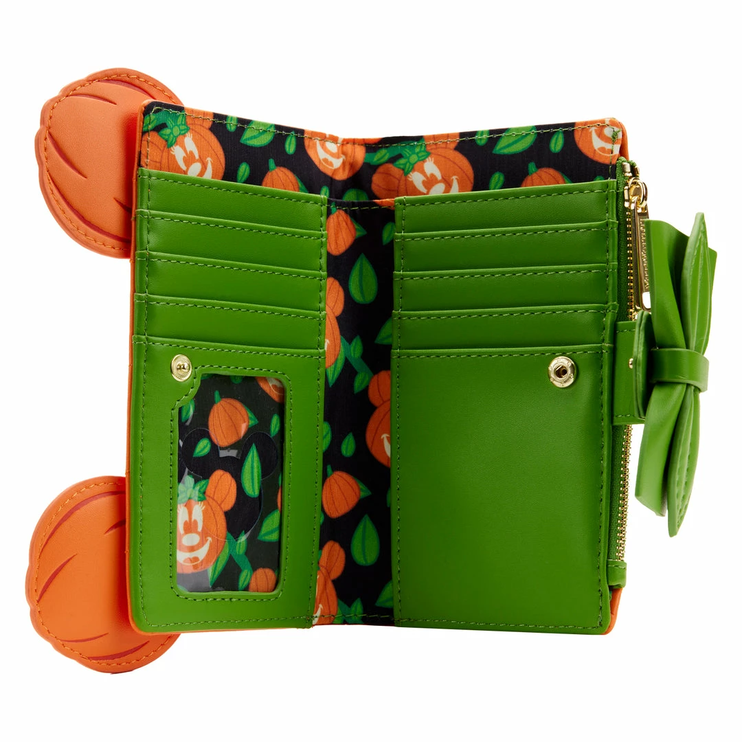 Loungefly Disney Glow Face Pumpkin Minnie Flap Wallet 5 Loungefly Disney Glow Face Pumpkin Minnie Flap Wallet