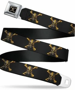 Buckle-Down Pirates Of The Caribbean Dead Man Tell No Tales Skull Icon Seatbelt Belt