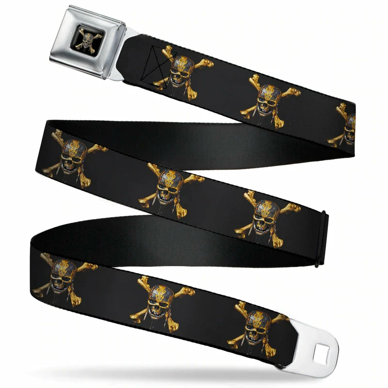 Buckle-Down Pirates Of The Caribbean Dead Man Tell No Tales Skull Icon Seatbelt Belt 1 Buckle-Down Pirates Of The Caribbean Dead Man Tell No Tales Skull Icon Seatbelt Belt