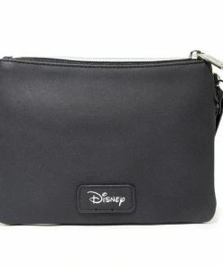 Buckle-Down Women's Wallet Double Pocket Wristlet - Cinderella Script Debossed Black With Castel Emblem 6 Buckle-Down Women's Wallet Double Pocket Wristlet - Cinderella Script Debossed Black With Castel Emblem