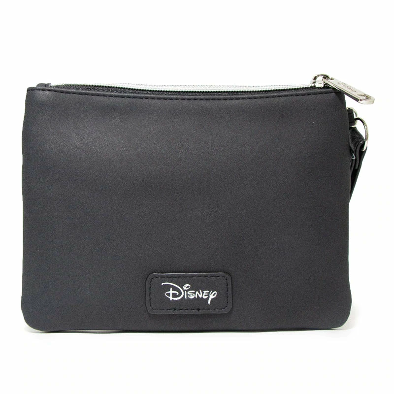 Buckle-Down Women's Wallet Double Pocket Wristlet - Cinderella Script Debossed Black With Castel Emblem 3 Buckle-Down Women's Wallet Double Pocket Wristlet - Cinderella Script Debossed Black With Castel Emblem