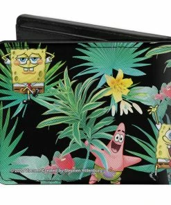 Buckle-Down Spongebob Squarepants And Patrick Starfish Topical Fauna Collage Bi-fold Wallet