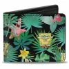 Buckle-Down Spongebob Squarepants And Patrick Starfish Topical Fauna Collage Bi-fold Wallet