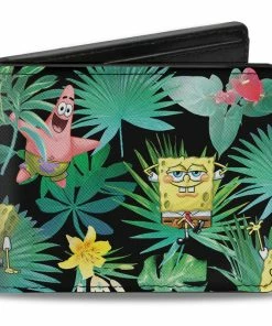 Buckle-Down Spongebob Squarepants And Patrick Starfish Topical Fauna Collage Bi-fold Wallet