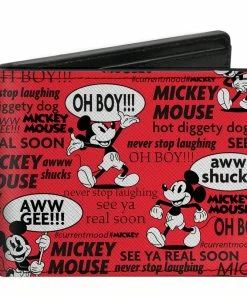 Buckle-Down Mickey Mouse Poses And Quotes Collage - Bi-Fold Wallet