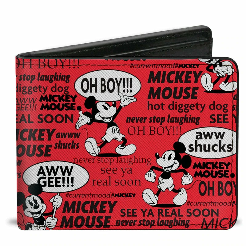 Buckle-Down Mickey Mouse Poses And Quotes Collage - Bi-Fold Wallet 1 Buckle-Down Mickey Mouse Poses And Quotes Collage - Bi-Fold Wallet