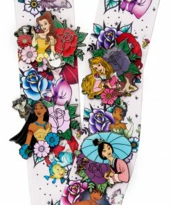 SMALL ACCESSORIES Loungefly Disney Princess Floral Tattoo Lanyard With Card Holder & 4 Pins