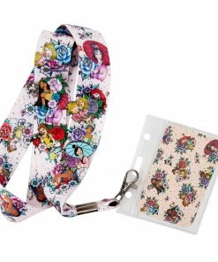 SMALL ACCESSORIES Loungefly Disney Princess Floral Tattoo Lanyard With Card Holder & 4 Pins