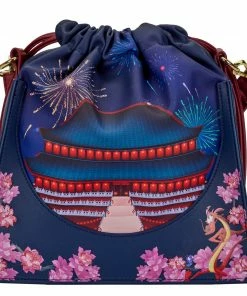 Loungefly Disney Mulan Castle Cinch Sack Crossbody
